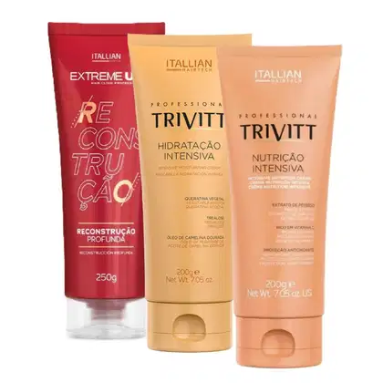Imagem do produto Kit Profissional Itallian Extreme Up + Trivitt | Tratamento Capilar Intensivo (3 Máscaras)