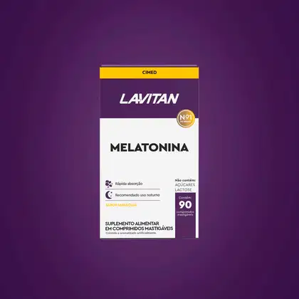 Imagem do produto Lavitan Melatonina 0,21 mg  90 cpr Mastigavel Sabor Maracuja