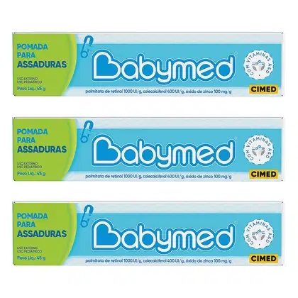 Kit Cimed Babymed Azul Pomadas Para Assaduras com 3 Unidades