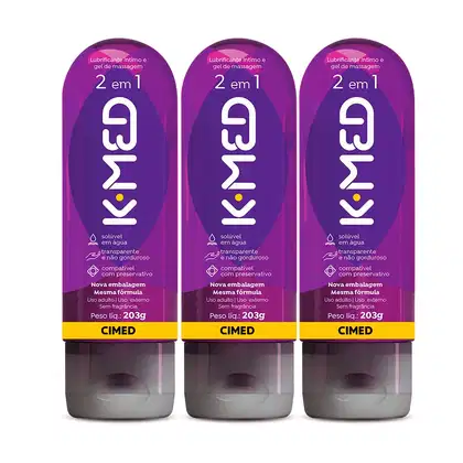 Imagem do produto Kit Cimed K-med Gel Lubrificante Íntimo 2 Em 1 (3 Unidades)