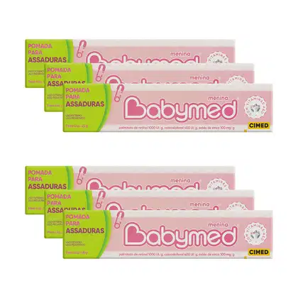 Kit Cimed Babymed Rosa Pomadas Para Prevenção De Assaduras com 6 Unidades