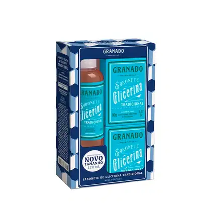 Imagem do produto Kit Sabonete Glicerina Tradicional Azul Granado