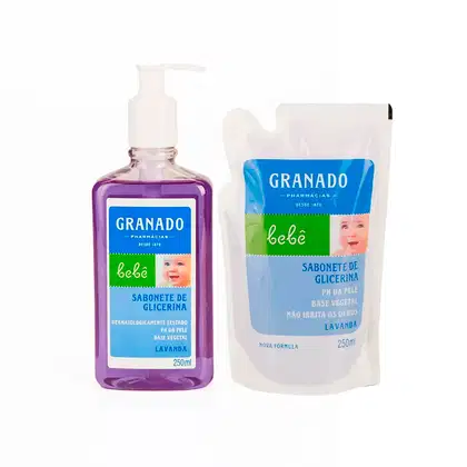 Imagem do produto Kit Sabonete Líquido Bebê Lavanda com Refil Granado