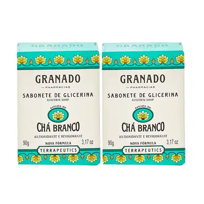 Imagem do produto Dois Sabonetes em Barra de Glicerina Chá Branco Granado