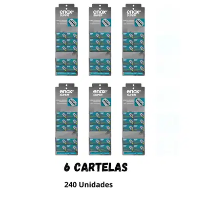 Imagem do produto KIT COM 6 CX DE LAMINAS ENOX SUPER DUPLO FIO COM 240 UNID