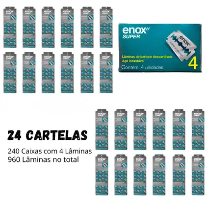 Imagem do produto KIT COM 24 CX DE LAMINAS ENOX SUPER DUPLO FIO COM 960 UNID