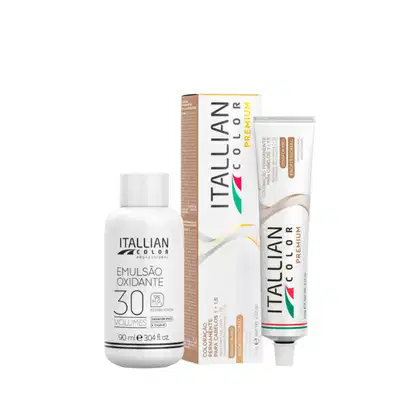 Imagem do produto Itallian Color Premium 7.1 Louro Cinza + OXI 30vol 90ml