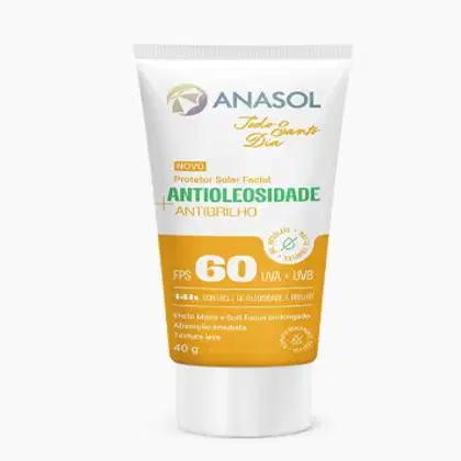 Imagem do produto Protetor Solar Facial Todo Santo Dia Antioleosidade Antibrilho FPS 60 - Anasol 40g