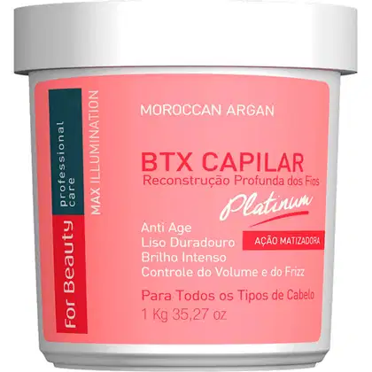 Imagem do produto For Beauty Max Illumination Platinum - Btox Matizador Reconstrução Profunda 1kg