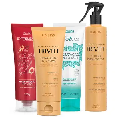 Kit Itallian Hairtech Cronograma Capilar Quarteto Squad, 4 produtos.