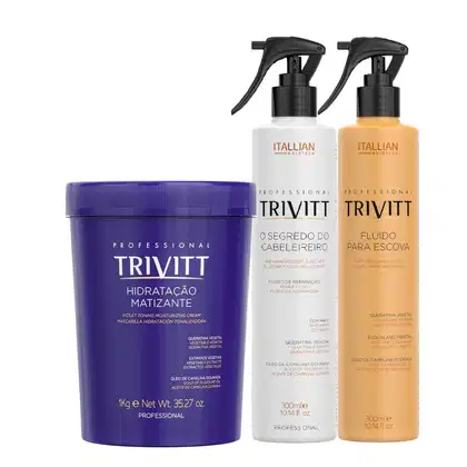 Kit Itallian Hairtech Trivitt Matização e Hidratação para Loiros Radiantes com 3 Produtos