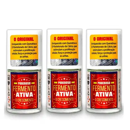 Imagem do produto Kit 3 Base Fermento Ativa Crescimento S.O.S Unhas Top Beauty