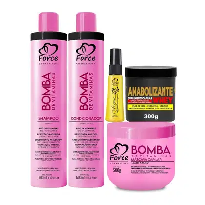 Imagem do produto Kit Bomba de Vitaminas Força Extrema Capilar – Nutrição, Crescimento e Brilho (5 itens)