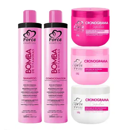 Imagem do produto Kit Nutrição Capilar Bomba de Vitaminas + Cronograma Capilar (5 Itens)
