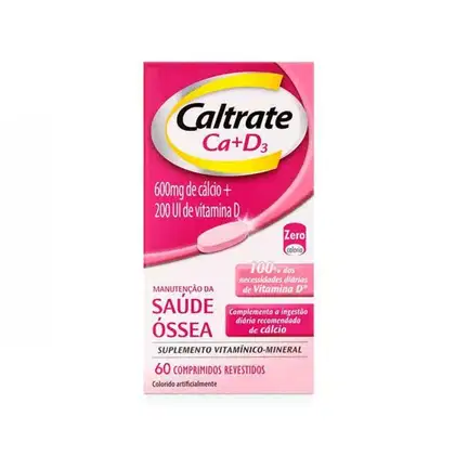 Imagem do produto Caltrate Suplemento Cálcio e Vitamina D 600 + D200UI 60cp