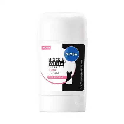 Imagem do produto Desodorante Antitranspirante Nivea Stick Black & White Invisible Clear Peles e Roupas 72h 54g