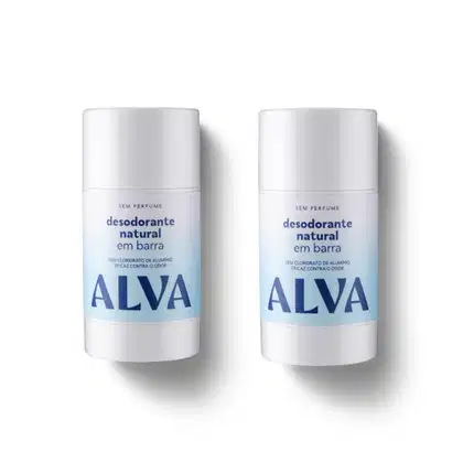 Imagem do produto Kit Cristal Natural Alva: Dupla 2 Desodorantes em Barra 55g 12 Horas de Proteção Sem Perfume