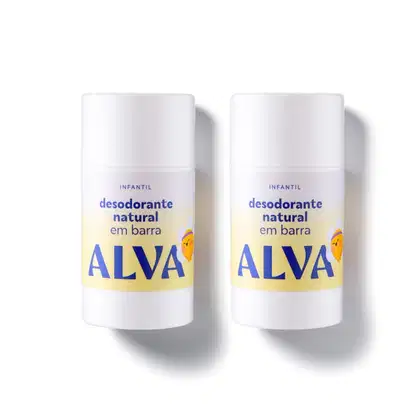 Imagem do produto Kit Cristal Natural Alva: Dupla 2 Desodorantes em Barra 33g 12 Horas de Proteção Camomila