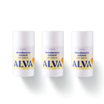 Imagem do produto Kit Cristal Natural Alva: Trio 3 Desodorantes em Barra 33g 12 Horas de Proteção Camomila