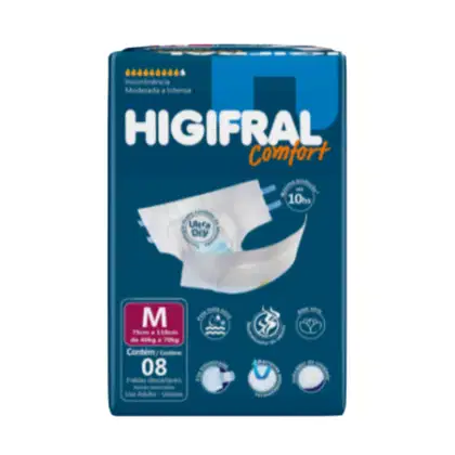 Imagem do produto Fralda Geriátrica Higifral Confort M C8 – Higifral