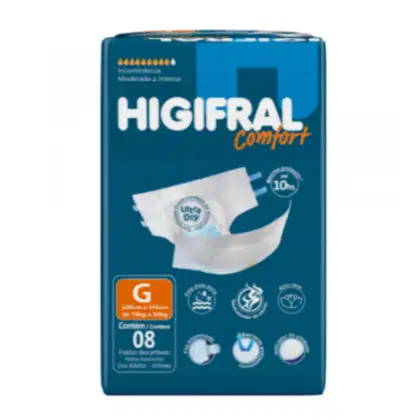 Imagem do produto Fralda Geriátrica Higifral Confort G com 8 Unidades