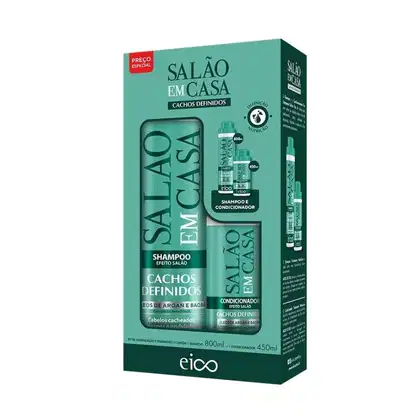 Imagem do produto Kit Eico Salão Em Casa Cachos Definidos Shampoo 800ml + Condicionador 450ml