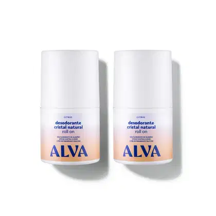Imagem do produto Kit Cristal Natural Alva: Dupla 2 Desodorantes Roll on 50ml 12 Horas de Proteção Citrus