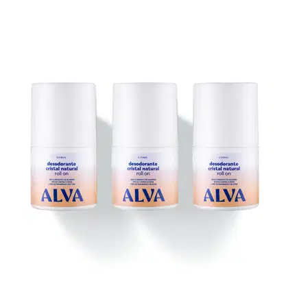Imagem do produto Kit Cristal Natural Alva: Trio 3 Desodorantes Roll on 50ml 12 Horas de Proteção Citrus