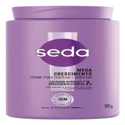 Imagem do produto Creme De Pentear Seda Mega Crescimento 900g Colágeno + Dynoxidil Complex 7% Hidratação Anti Frizz