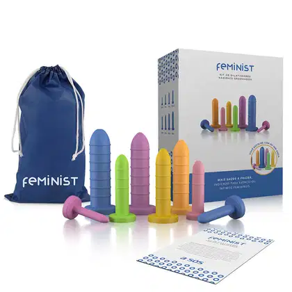 Kit de Dilatadores Vaginais Coloridos Feminist - Anelados - 8 unidades