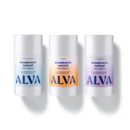 Imagem do produto Kit Cristal Natural Alva: Trio 3 Desodorantes em Barra 55g 12 Horas de Proteção
