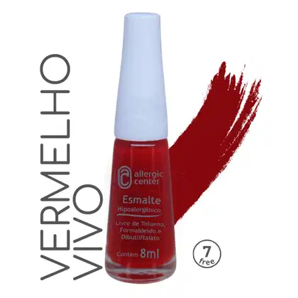 Imagem do produto Esmalte Hipoalergênicos Tradicional 7 Free 7ml Allergic Center Cor:Vermelho Vivo