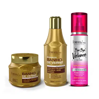 Imagem do produto Kit Especial Banho de Verniz com Bye Bye Volume Forever Liss