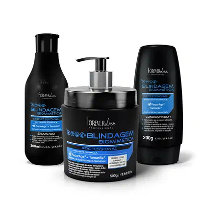 Imagem do produto KIT SHAMPOO, CONDICIONADOR E MÁSCARA BLINDAGEM CAPILAR FOREVER LISS