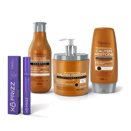 Imagem do produto Kit Cauterização Capilar Cauter Restore Forever Liss com Xô Frizz