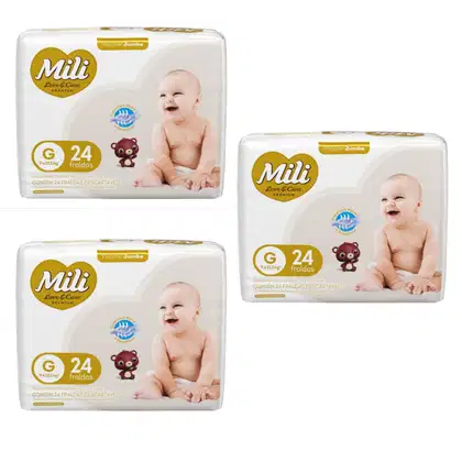Imagem do produto Kit C3 Fralda Love & Care Jumbo G C/24 - Mili