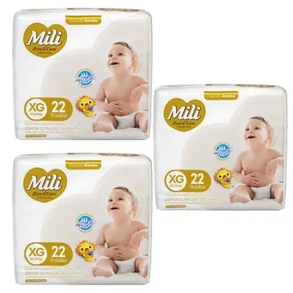 Imagem do produto Kit C3 Fralda Love & Care Jumbo XG C/22 - Mili