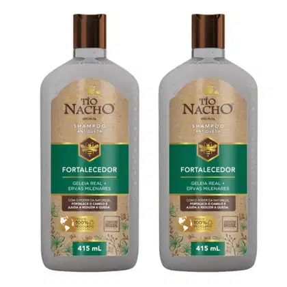 Imagem do produto Kit Com 2 Shampoo Antiqueda Fortalecedor 415ml - Tío Nacho