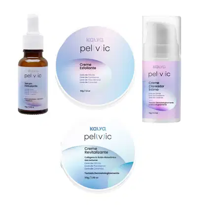 Imagem do produto Kit Pelvic Clareador, Sérum, Esfoliante e Creme Revitalizante - Kalya