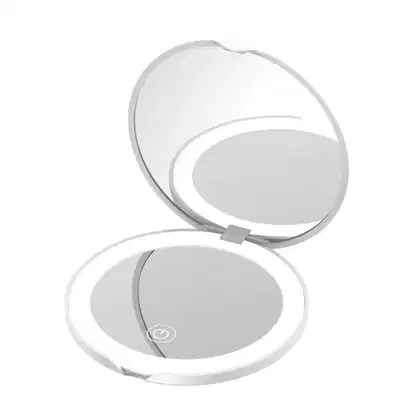 Imagem do produto Espelho Portátil de Maquiagem com LED Ajustável e Bateria Recarregável