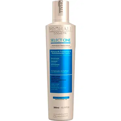 Máscara de Tratamento e Realinhamento Capilar Prohall Cosmetic Select One, 300ml.