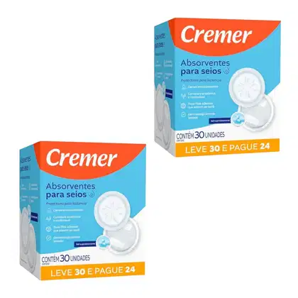 Imagem do produto Kit C2 Absorvente para Seios leve 30 pague 24 - Cremer