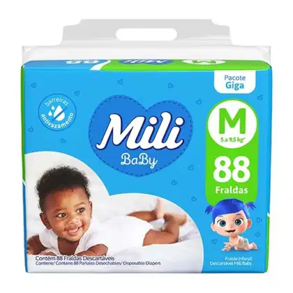 Imagem do produto Fralda Infantil Mili Baby Giga Tamanho M 88 Unid