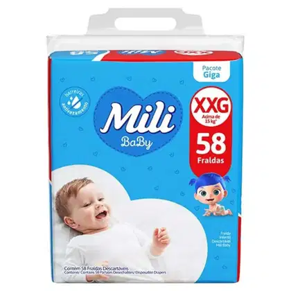 Imagem do produto Fralda Baby Giga XXG 58 unidades - Mili