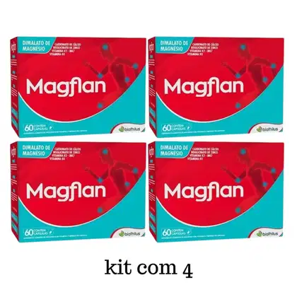 Kit Biofhitus Magflan Dimalato de Magnésio, 4 unidades.
