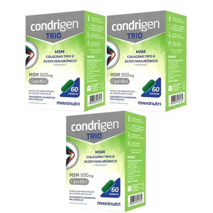 Imagem do produto Kit C3 Suplemento Condrigen Trio MSM 900mg C60– Maxinutri