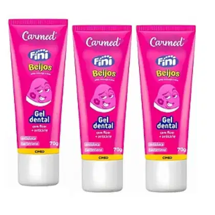 Imagem do produto Kit Carmed Fini Beijos Gel Dental (3 Unidades)