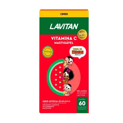 Imagem do produto Cimed Lavitan Turma da Mônica Sabor Melancia - Vitamina C Mastigável (60 Cápsulas)
