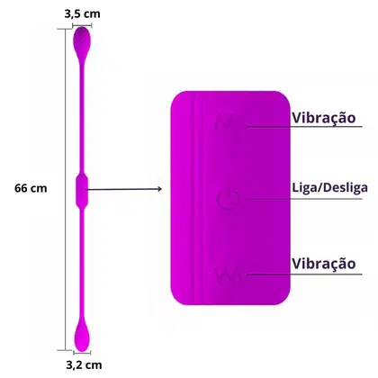 Imagem do produto Libra - Vibrador Duplo com 2 Motores Vários Estímulos 12 Vibrações