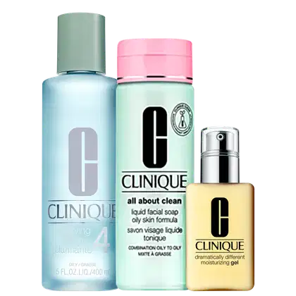 Imagem do produto Kit Clinique Sistema 3 Passos Pele 4 Extra (3 produtos)